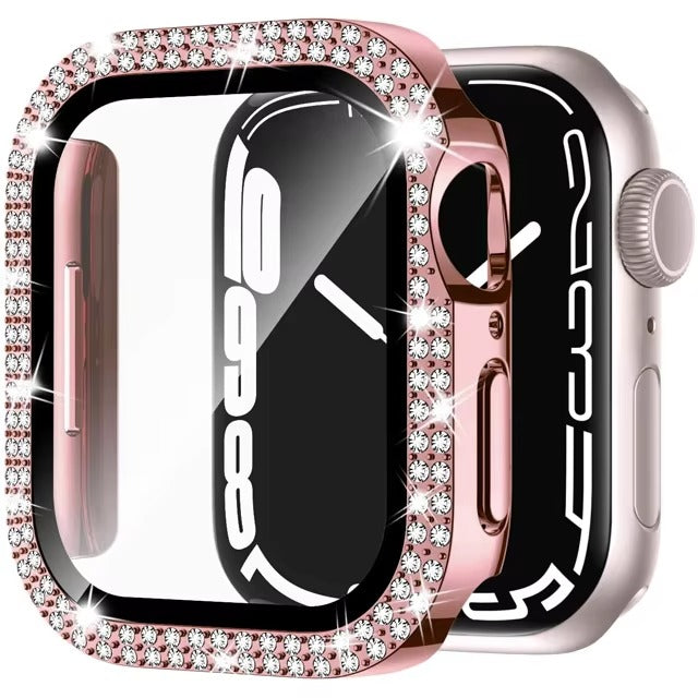 Luxury, Bling Diamond Case with Glass Screen Protector for Apple Watch –   for 38mm, 40mm, 41mm, 42mm, 44mm, 45mm