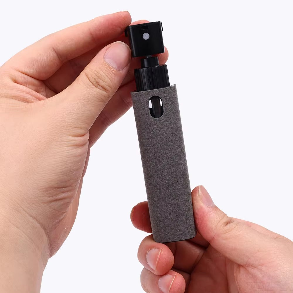 High Quality 2-in-1 Screen Cleaner Spray Reusable Cleaning Cloth for Cell Phones, iPads, Computers, Glasses, and Tablets