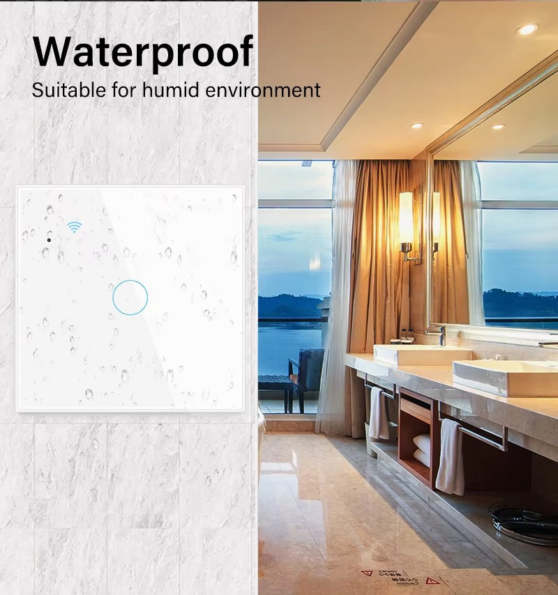 High Quality Smart WiFi Light Switch for iPhone, No Neutral Wire Required, Touch Sensor Wall Switch with App Control 