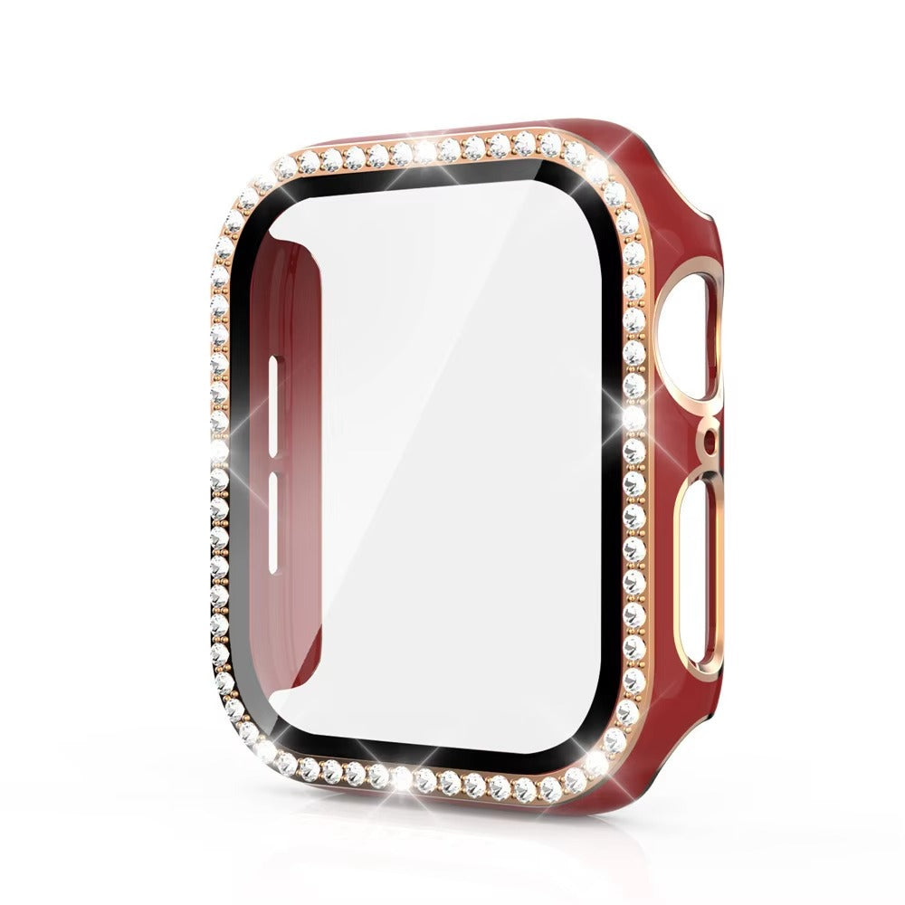 Luxury, Bling Diamond Case with Glass Screen Protector for Apple Watch –   for 38mm, 40mm, 41mm, 42mm, 44mm, 45mm