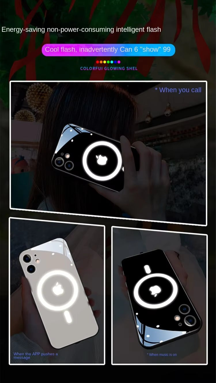 Premium Apple iPhone Case, MagSafe Compatible, Camera Lens and Screen Protection, Ultra Thin, Shockproof, Magnetic, Full All Around Protection, Flash Call LED Cover