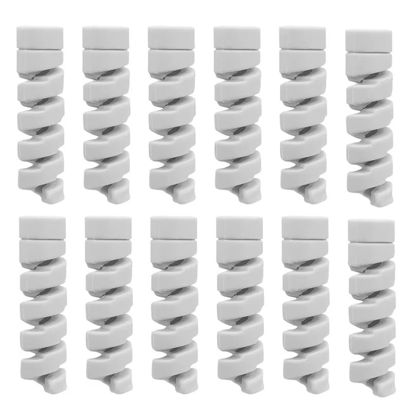 High Quality Cable Protector, 1/12pcs Universal Silicone Spiral Winder – Wire Organizer Cover for iPhone, USB Charger, Data 