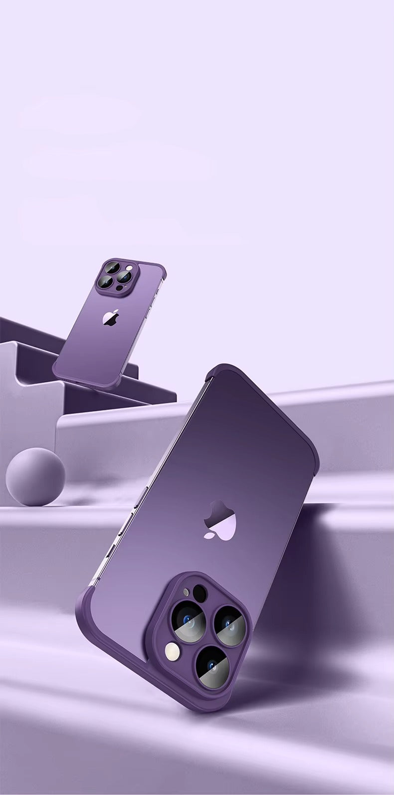 Premium Apple iPhone Case, MagSafe Compatible, Camera Lens & Screen Protection, Ultra Thin, Shockproof, Magnetic Full All Around Cover – Frameless TPU Silicone Bumper Case with Built-In Glass Lens Protector