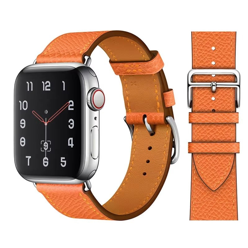 Luxury Genuine Leather Watch Band – Classic, Adjustable, Comfortable Strap for 40mm to 49mm Smartwatches, Men's and Women's 
