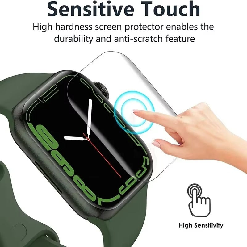Ultra-Thin Hydrogel Screen Protector for Apple Watch – Edge-to-Edge Flexible Film, Anti-Scratch, Bubble-Free, HD Clarity, Water & Dust Resistant, Not Glass