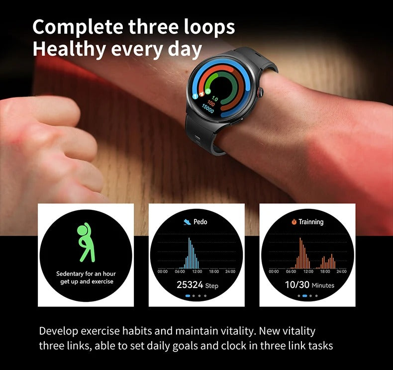 Premium AMOLED GPS Smart Watch – 1.46" HD Display, Bluetooth Calling, Fitness Tracker, IP68 Waterproof, Heart Rate & Sleep Monitor, NFC, Wireless Charging