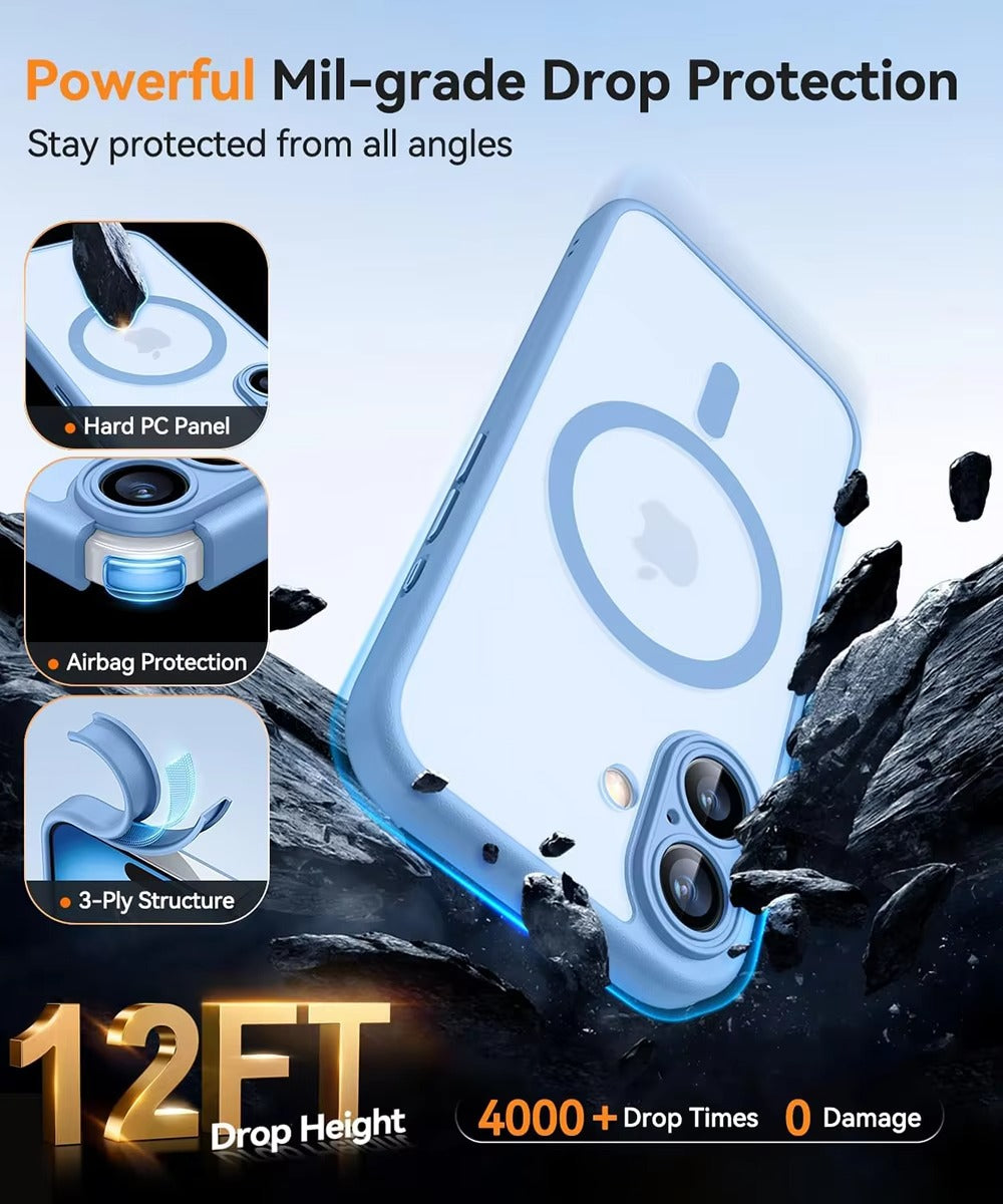 Luxury Apple iPhone Case Camera Lens & Screen Protection, Ultra Thin Shockproof Magnetic Full All Around Protection Cover