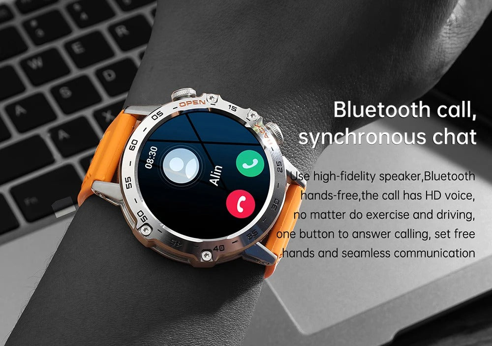 Luxury Bluetooth Call Smartwatch for iPhone – 1.39" Full Touch Fitness Tracker with Steel Band, IP67 Waterproof Health Watch 