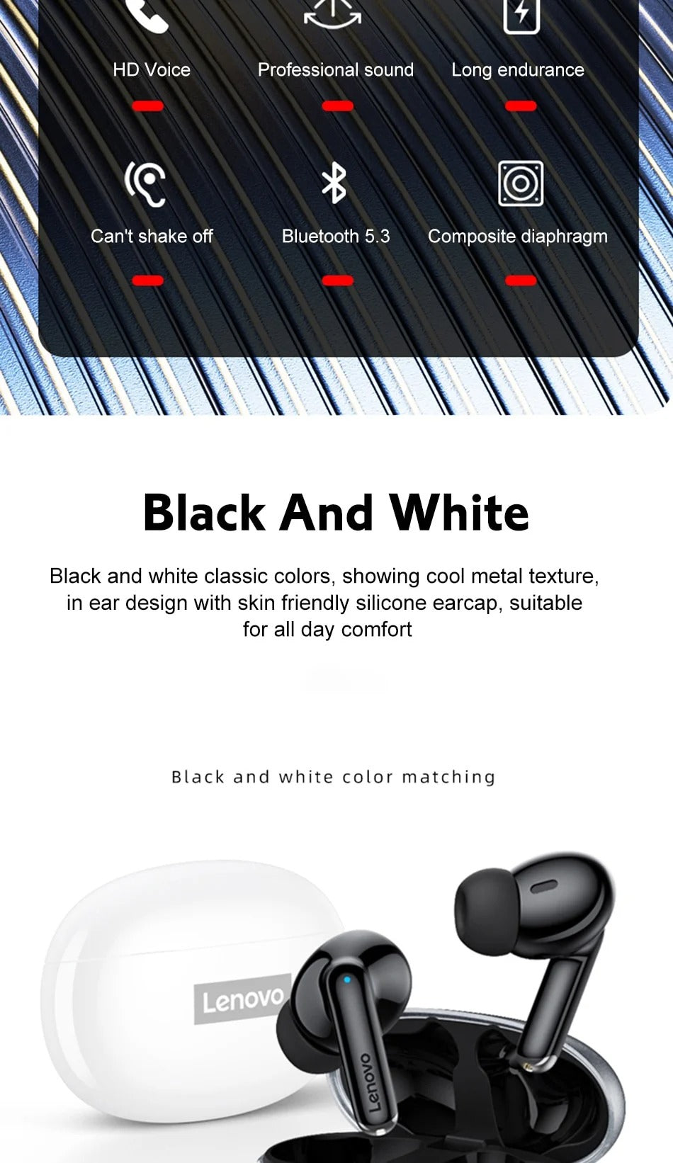 High Quality Bluetooth 5.3 Wireless Earbuds for iPhone – Binaural Sport Headphones with Secure Fit, Clear Mic