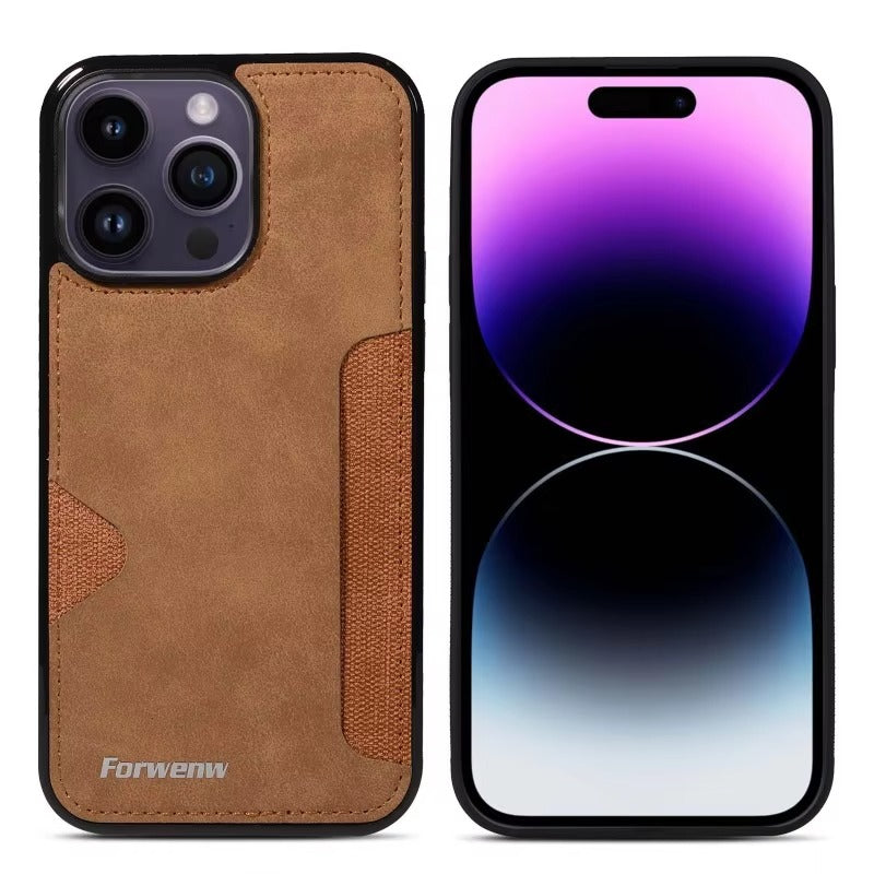 Luxury Apple iPhone Case, MagSafe Compatible, Camera Lens and Screen Protection, Ultra Thin, Shockproof, Magnetic, Full All Around Protection, Retro Leather Wallet Cover