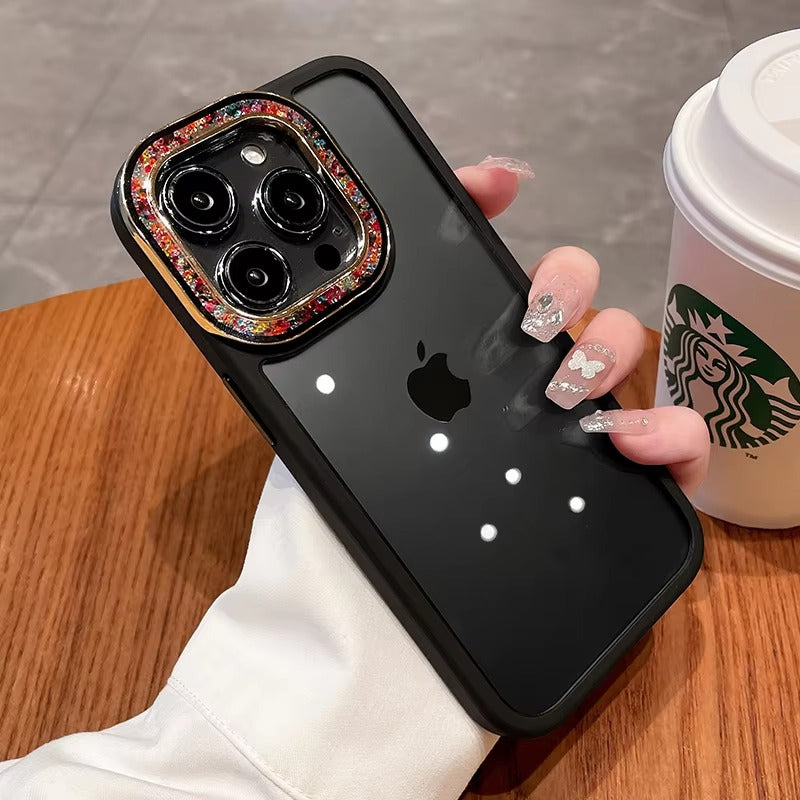 Luxury Apple iPhone Case, MagSafe Compatible, Camera Lens & Screen Protection, Ultra Thin, Shockproof, Magnetic Full All Around Cover – Glitter Diamond Transparent Armor Case with Enhanced Camera Protection