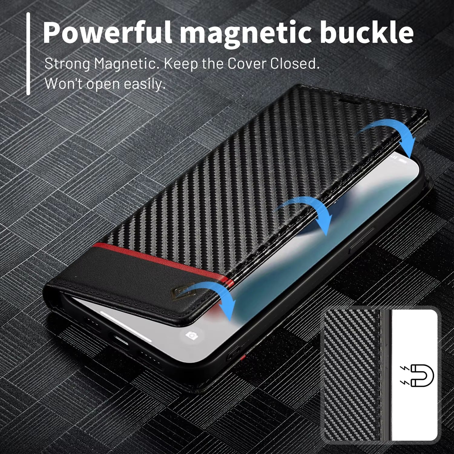 Luxury Carbon Fiber Apple iPhone Case, MagSafe Compatible, Ultra Thin Magnetic Shockproof Full Cover 