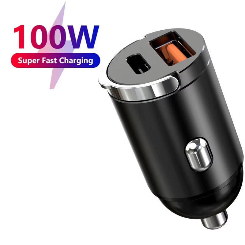 Premium 200W Mini Car Charger – Fast Charging Adapter with QC3.0, PD, USB Type-C, for iPhone, Android Devices, Compact Phone 