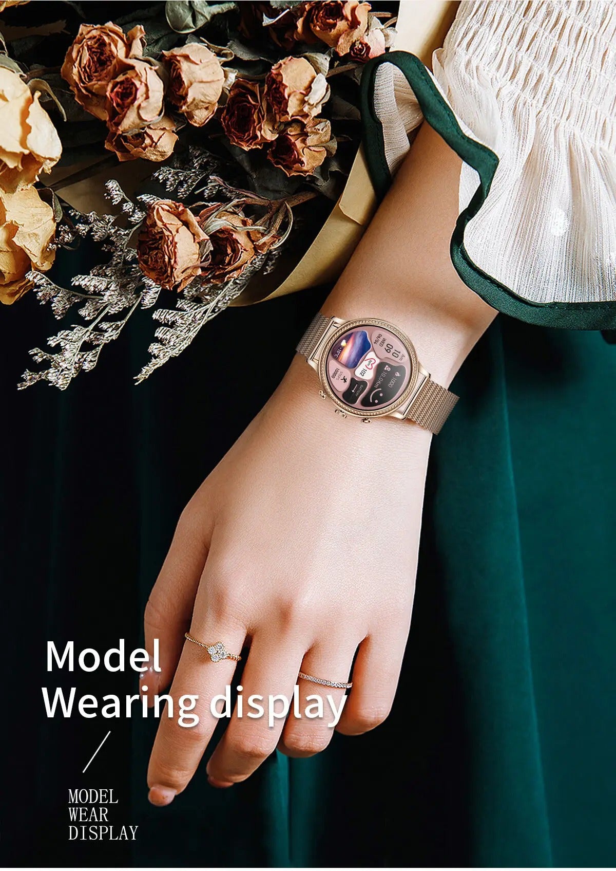 Luxury Women's Smartwatch with Bluetooth Calling – 1.39" HD Display, Heart Rate & SpO2 Monitor, Sleep Tracking, Menstrual Reminder, Fitness Watch Waterproof