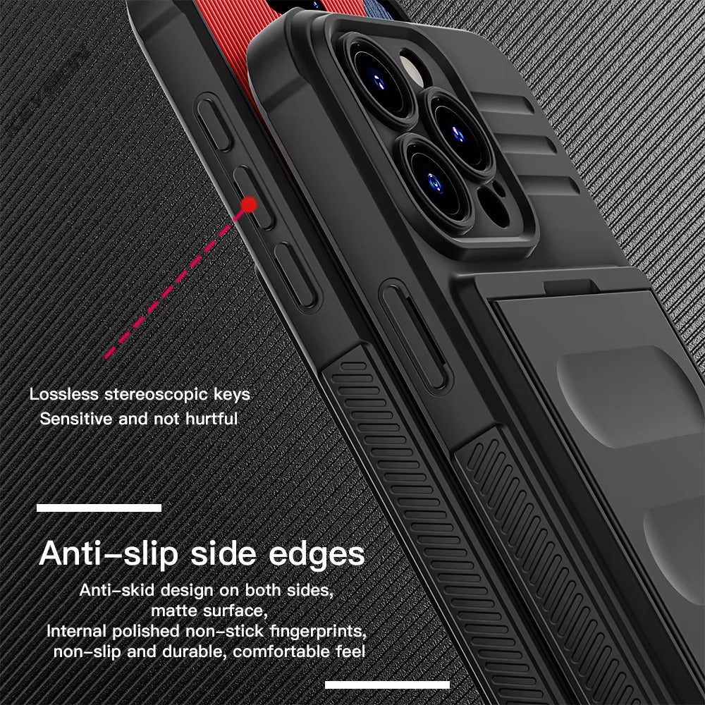 Robust Apple iPhone Case, MagSafe Compatible, Camera Lens and Screen Protection, Ultra Thin, Shockproof, Magnetic, Full All Around Protection, Slide Card Armor Cover