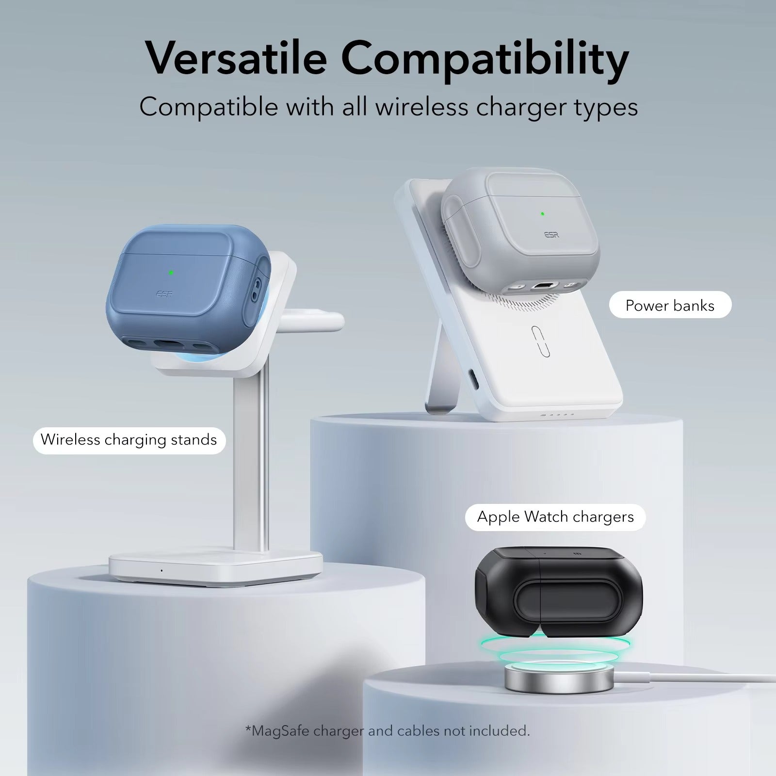 Premium MagSafe Case for AirPods Pro 2, with Lanyard, Compatible with AirPods Pro Series 2023, 2022, 2019 (USB-C & Lightning)