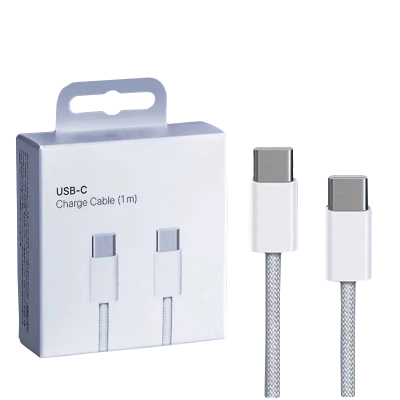 Premium USB-C to USB-C Charging Cable – 60W PD Fast Charge, Braided, High-Speed Type-C Power Cord for Apple iPhone, iPad, 