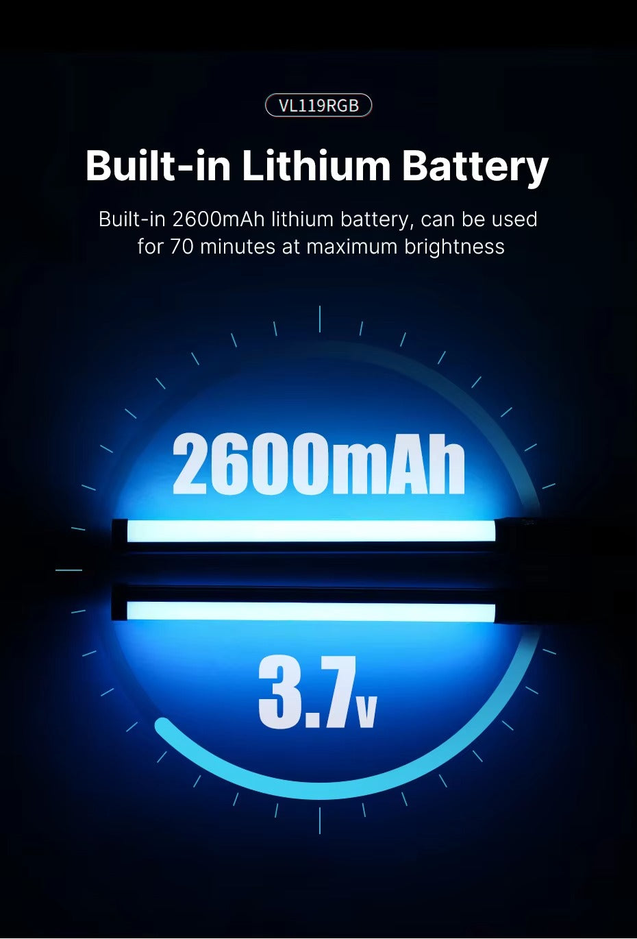 High Quality, Handheld RGB Light Wand – 19.7" LED Stick with Adjustable 2500K–9000K Color, CRI 95+, Apple iPhone and Cameras