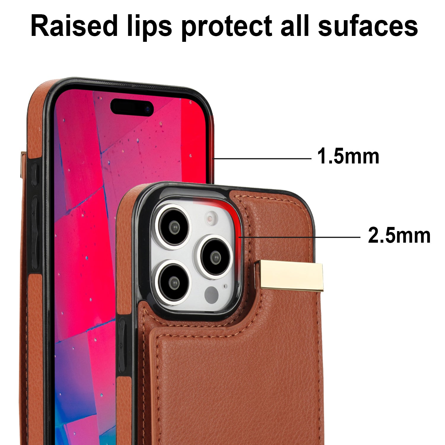 Shockproof Leather Wallet iPhone Case – Flip Cover with Card Holder, Secure Pocket, Durable Protection for iPhone Models