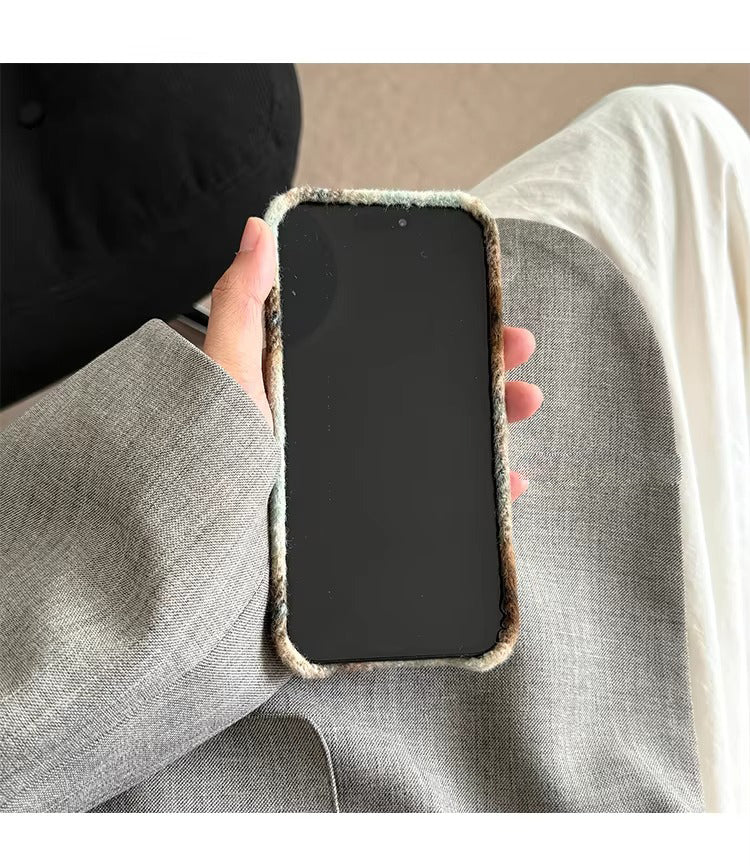 Luxury Apple iPhone Case, MagSafe Compatible, Camera Lens and Screen Protection, Ultra Thin, Shockproof, Magnetic, Full All Around Protection, Fuzzy Plaid Fabric Cover