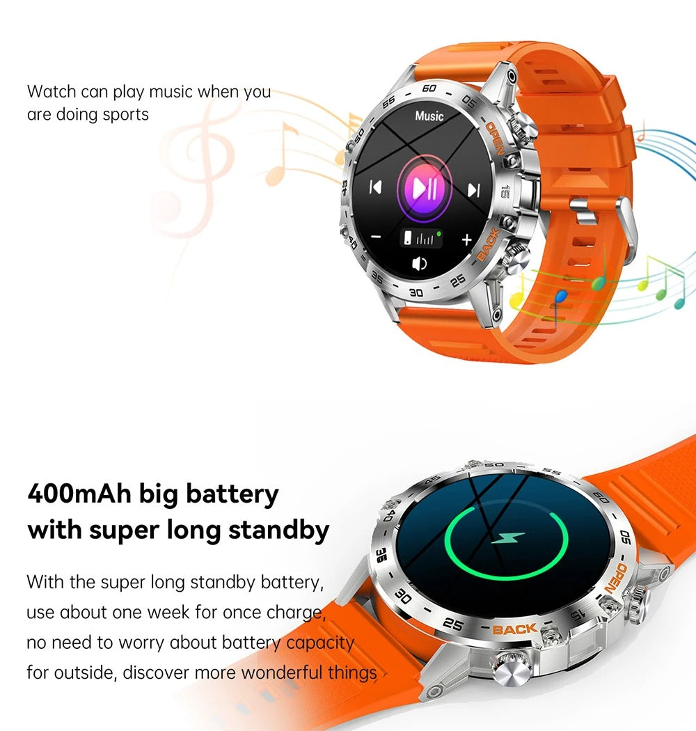 Luxury Bluetooth Call Smartwatch for iPhone – 1.39" Full Touch Fitness Tracker with Steel Band, IP67 Waterproof Health Watch 