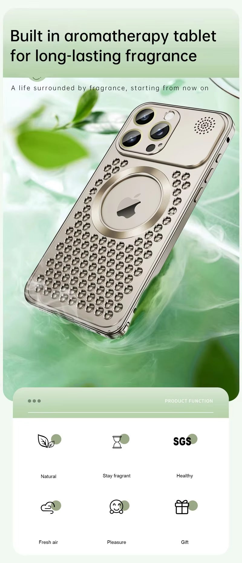 High Quality Apple iPhone Case, MagSafe Compatible, Camera Lens & Screen Protection, Ultra Thin, Shockproof, Magnetic Full All Around Cover – Metal Heat Dissipation Case with Magnetic Aluminum Back for Enhanced Cooling