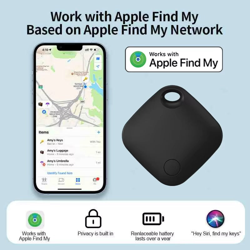 High Quality Bluetooth Smart Tracker – Mini GPS Tag with Keychain Ring, Anti-Lost Finder for Keys Works with iOS Devices
