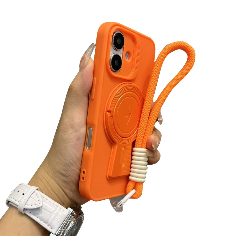 Luxury Apple iPhone Case, MagSafe Compatible, Camera Lens & Screen Protection, Ultra Thin, Shockproof, Magnetic Full All Around Cover – Invisible Folding Bracket Silicone Case with Soft Touch Finish