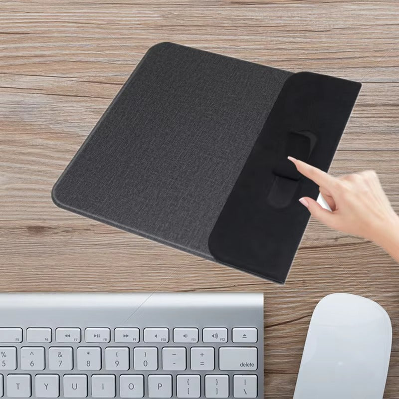 Premium, 2-in-1 Mouse Pad with Qi Wireless Charging – PU Leather Desk Mat with Phone Holder, USB Type-C Compatible