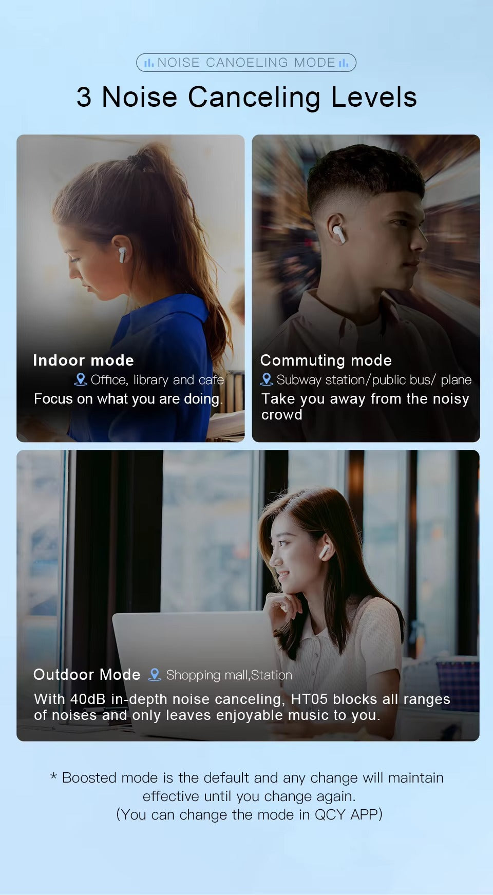 Premium, ANC Wireless Headphones –  Bluetooth 5.2 Earphones with 6-Mic ENC, HD Call, Transparency Mode for Apple iPhone