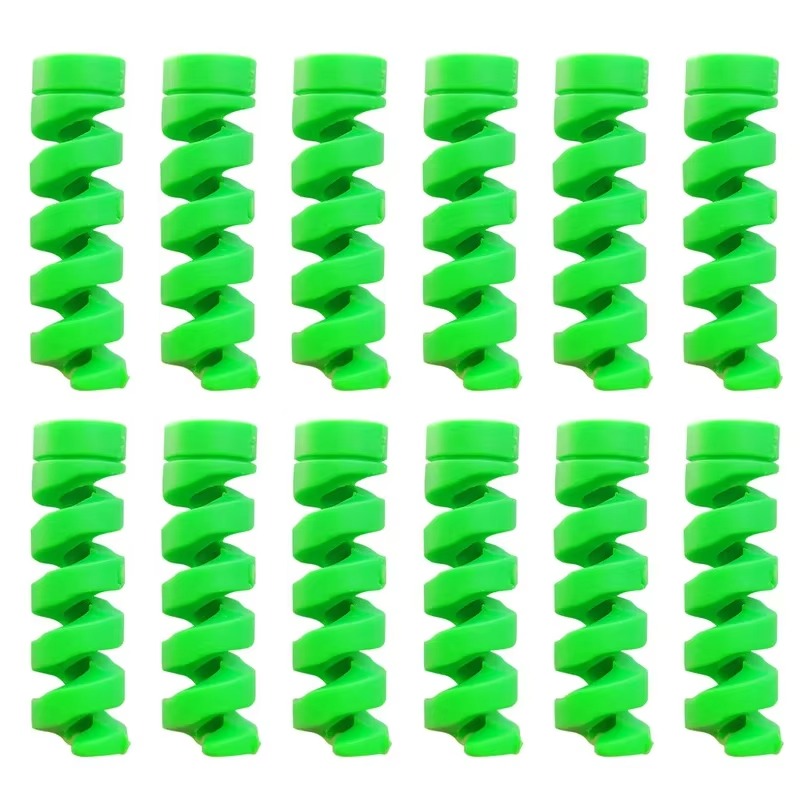 High Quality Cable Protector, 1/12pcs Universal Silicone Spiral Winder – Wire Organizer Cover for iPhone, USB Charger, Data 