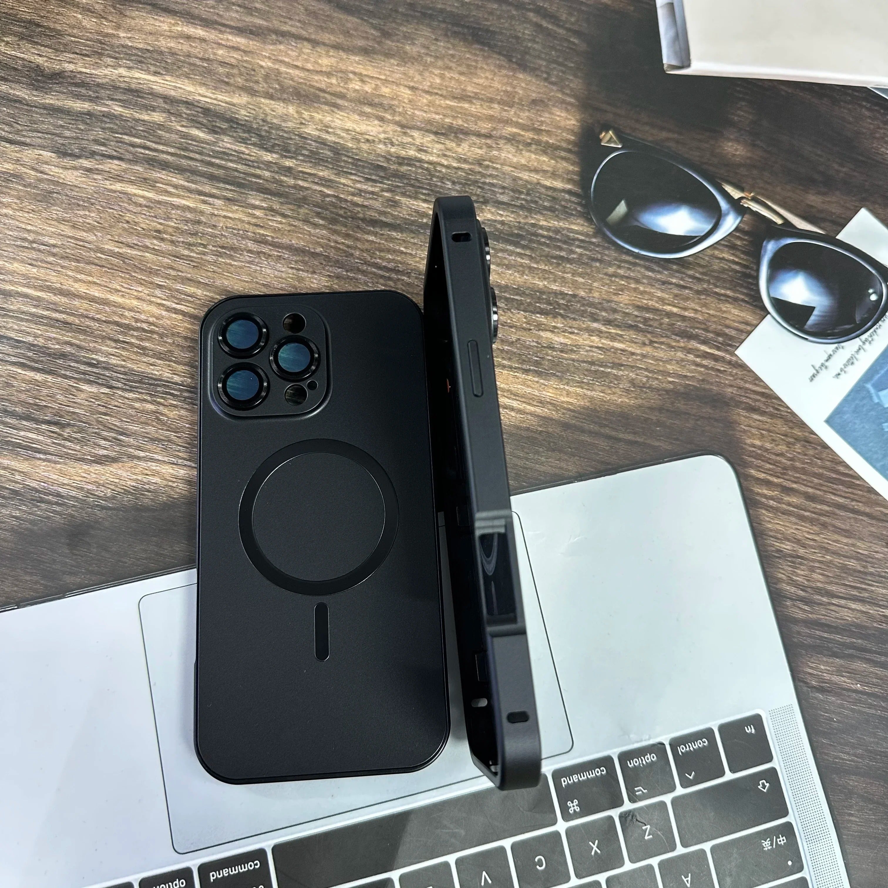 Premium Apple iPhone Case, MagSafe Compatible, Camera Lens & Screen Protection, Ultra Thin, Shockproof, Magnetic Full All Around Cover – Aluminum Metal Frame Case with Hard PC Back for Stylish Impact Protection