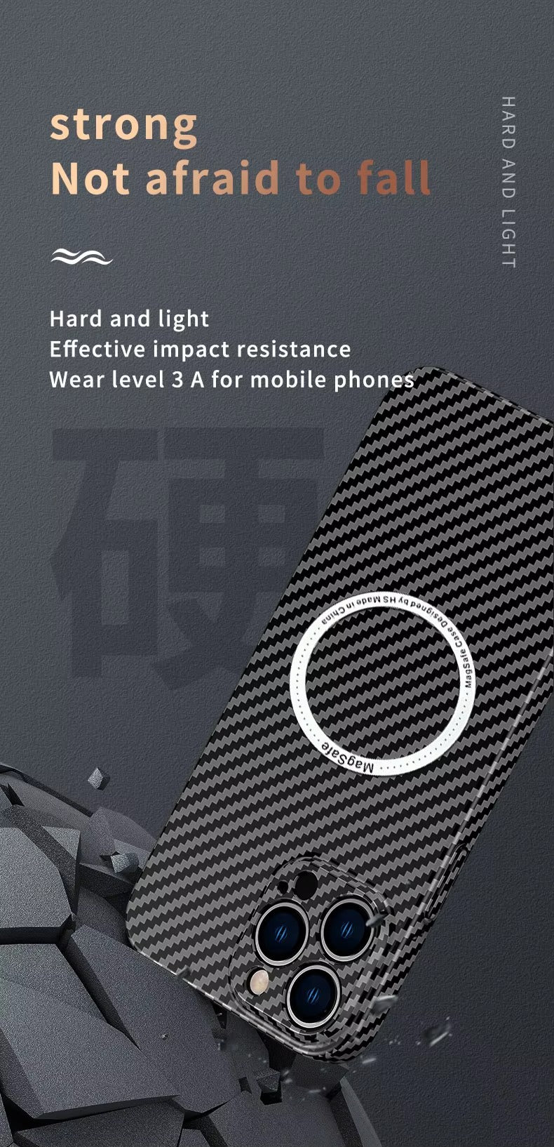 Premium Carbon Fiber Apple iPhone Case, MagSafe Compatible, Ultra Thin Magnetic Screen and Camera Guard, Sleek Matte Finish