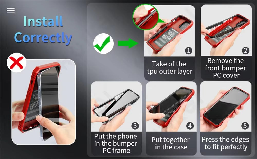 Robust Apple iPhone Case, MagSafe Compatible, Camera Lens and Screen Protection, Ultra Thin, Shockproof, Magnetic, Full All Around Protection, Slide Rotating Armor Cover