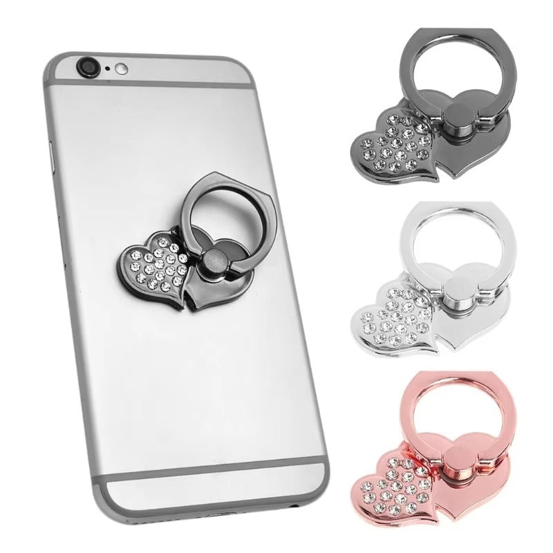 Luxury, Diamond Shiny Gems, Metal Phone Ring Holder – Rotatable, 360° Grip Stand Mount for Apple iPhone
