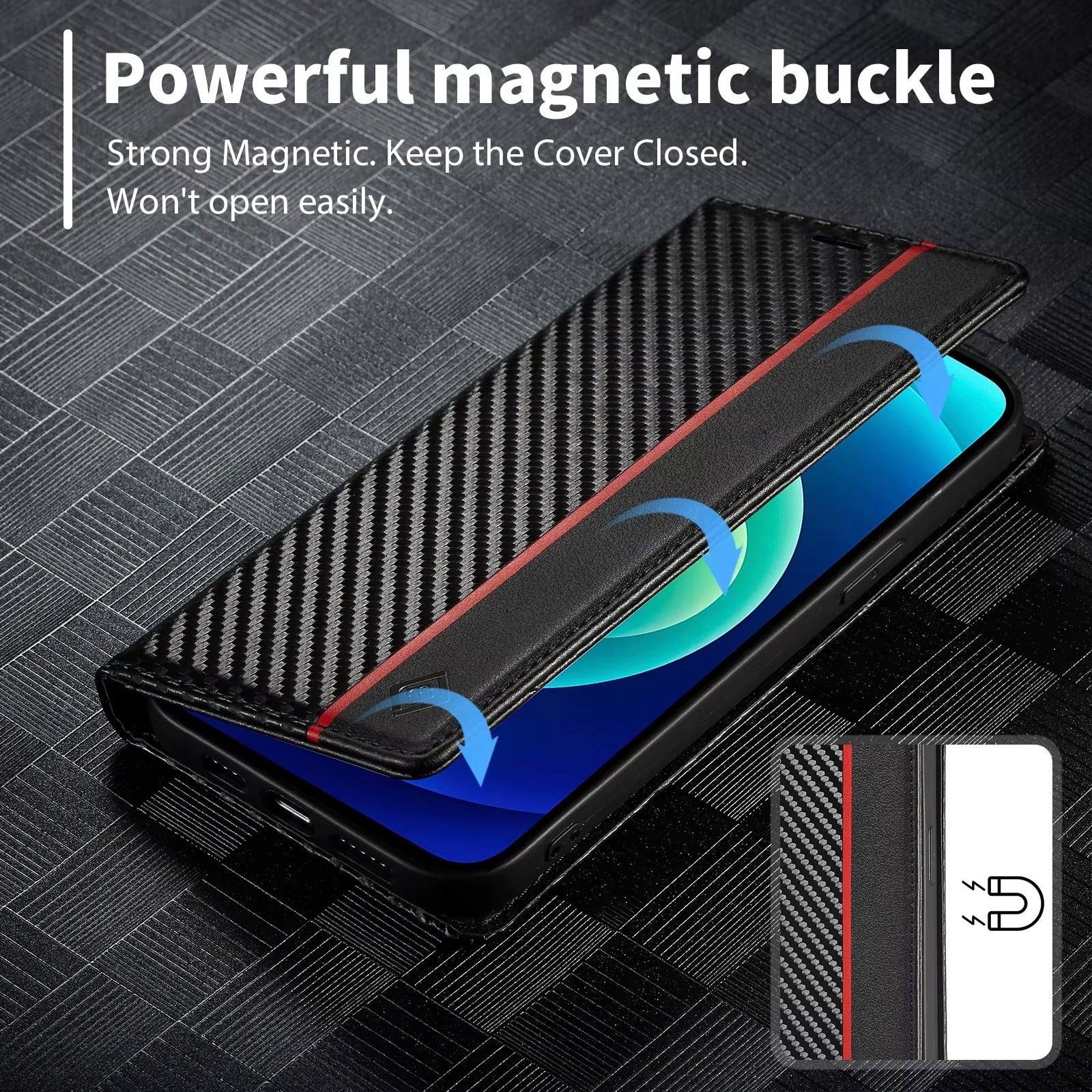 Luxury Carbon Fiber Apple iPhone Case, MagSafe Compatible, Ultra Thin Magnetic Shockproof Full Cover 