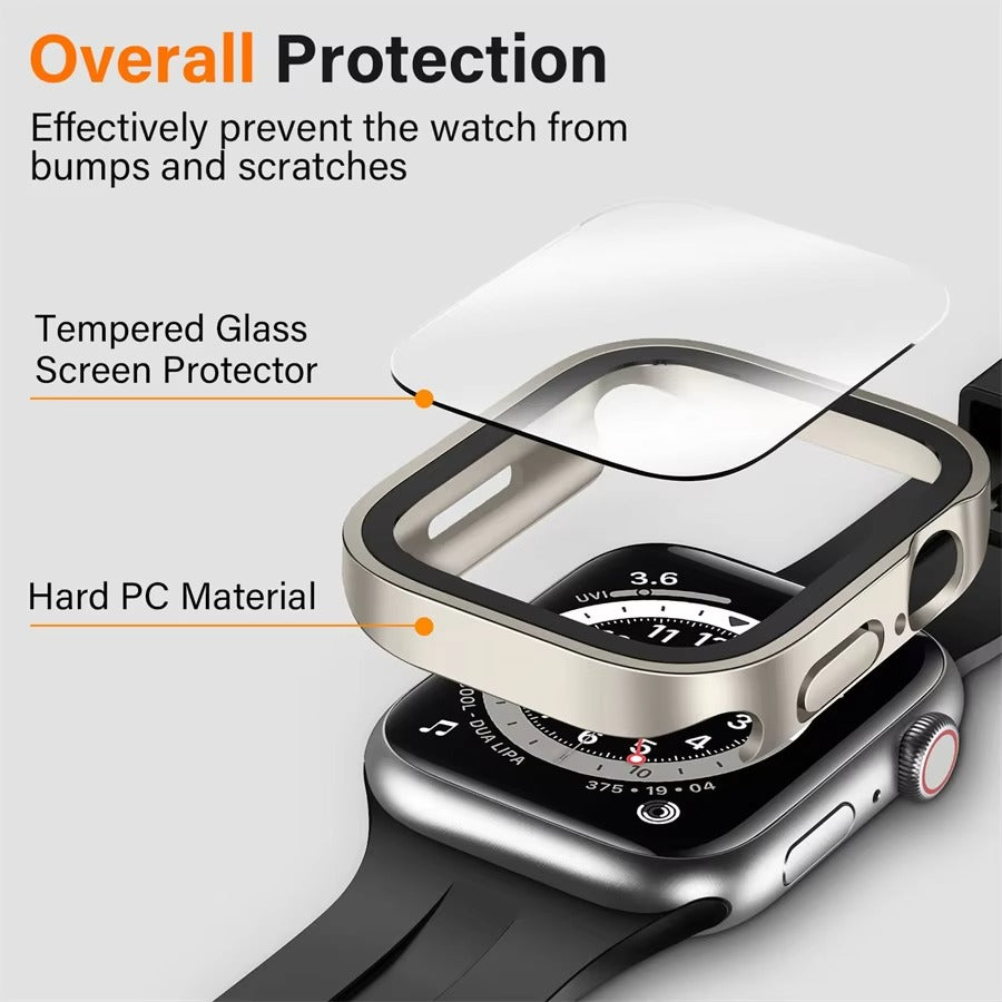 High Quality Tempered Glass Case for Apple Watch – Full Coverage Display Protector Film for 40mm to 45mm Smartwatches