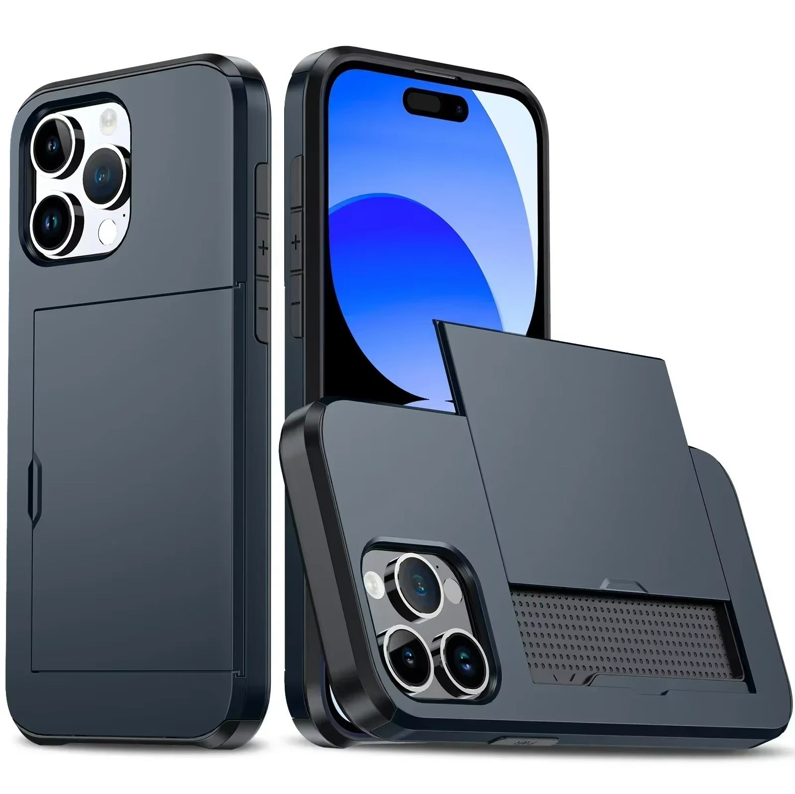 Robust Apple iPhone Case, MagSafe Compatible, Camera Lens and Screen Protection, Ultra Thin, Shockproof, Magnetic, Full All Around Protection, Slide Card Wallet Cover