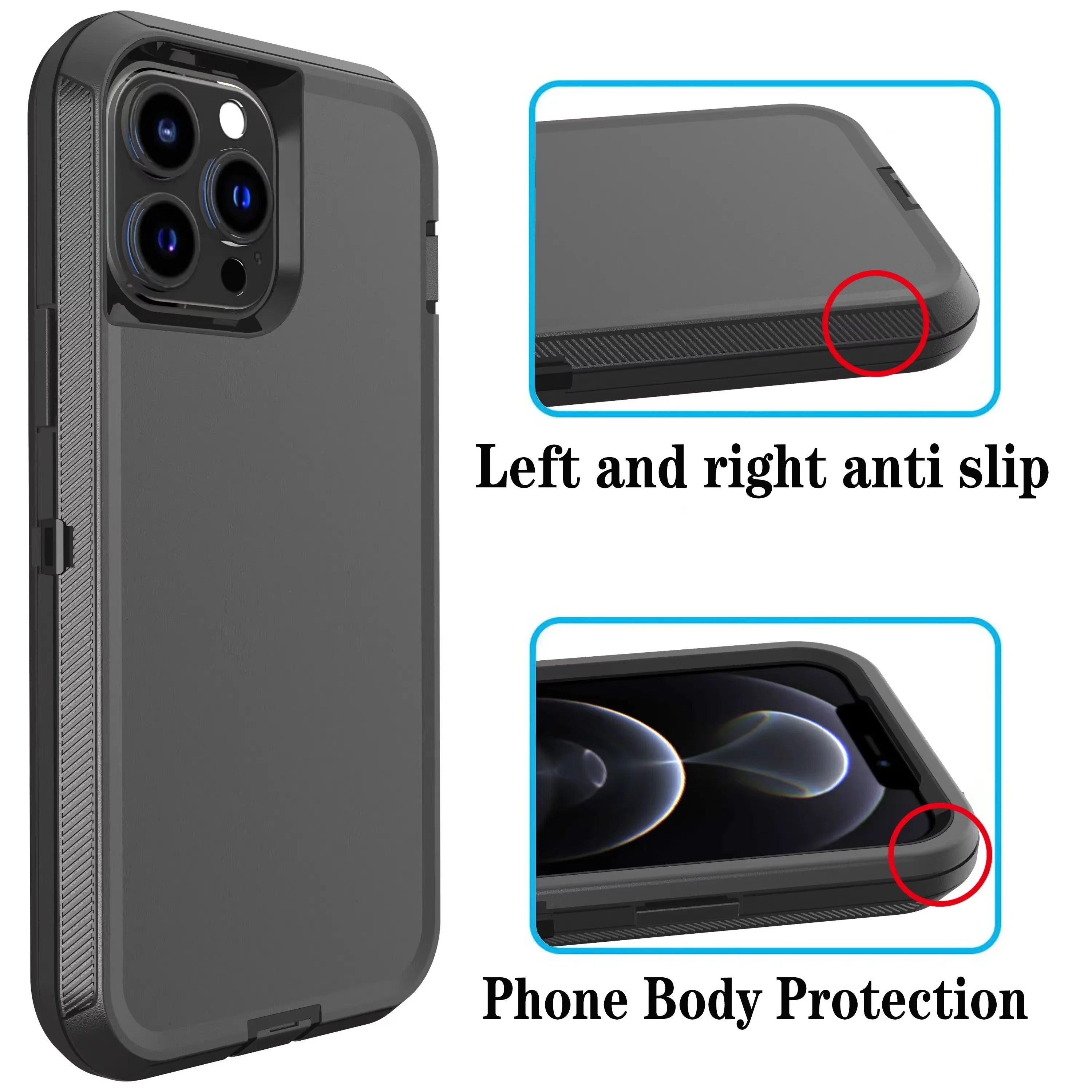 Robust Apple iPhone Case, MagSafe Compatible, Camera Lens and Screen Protection, Ultra Thin, Shockproof, Magnetic, Full All Around Protection, 3-in-1 Belt Clip Armor Cover