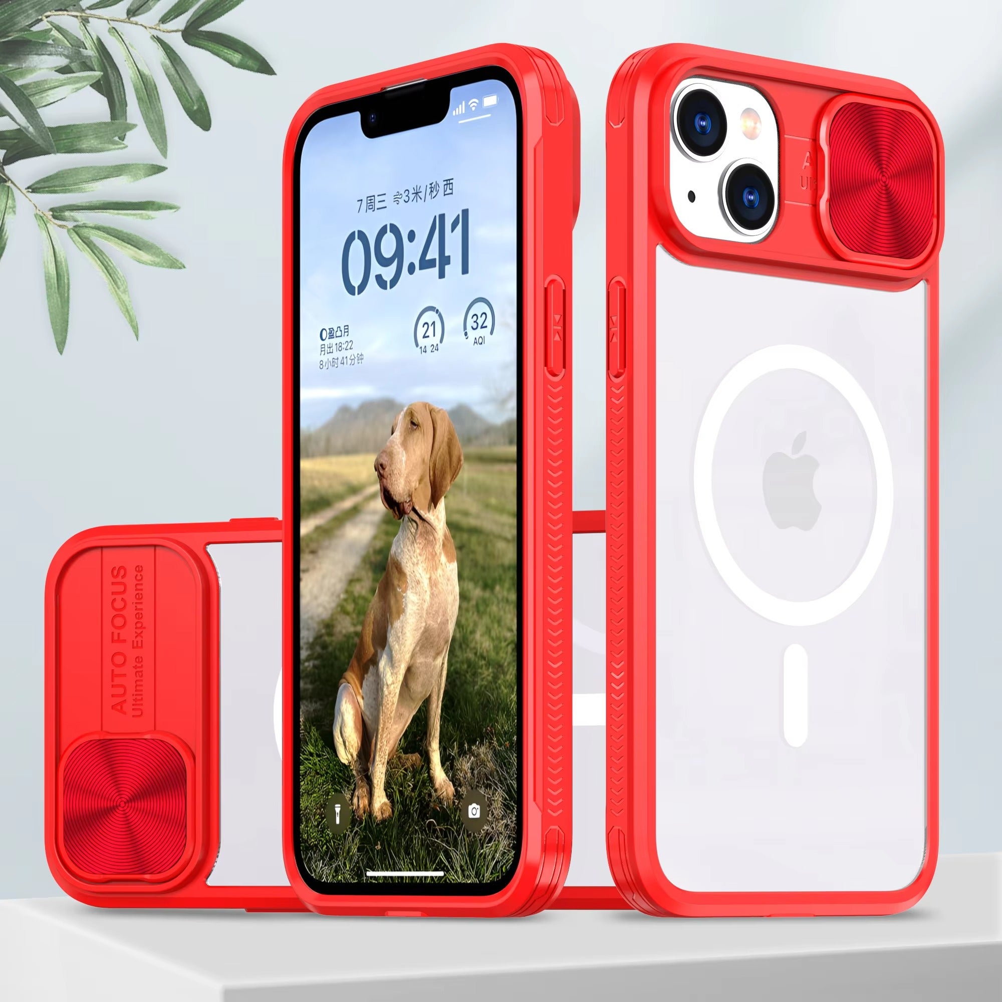 Premium Apple iPhone Case MagSafe Compatible, Camera Lens & Screen Protection,  Cover with Slide Lens & Clear Acrylic Back