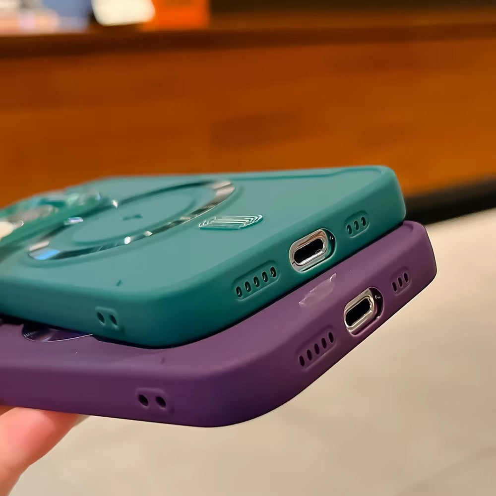 Premium Apple iPhone Case, MagSafe Compatible, Camera Lens & Screen Protection, Ultra Thin, Shockproof, Magnetic Full All Around Cover – Soft Silicone Case with Wrist Strap, Magnetic Lanyard & Lens Stand Bracket