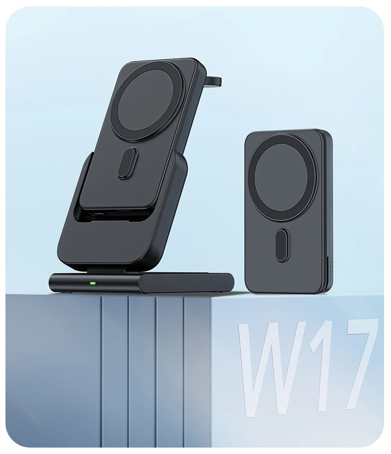 Premium 3-in-1 Magnetic Wireless Charging Station & Portable Power Bank – Fast Charger for iPhone, Apple Watch & AirPods with Detachable Design