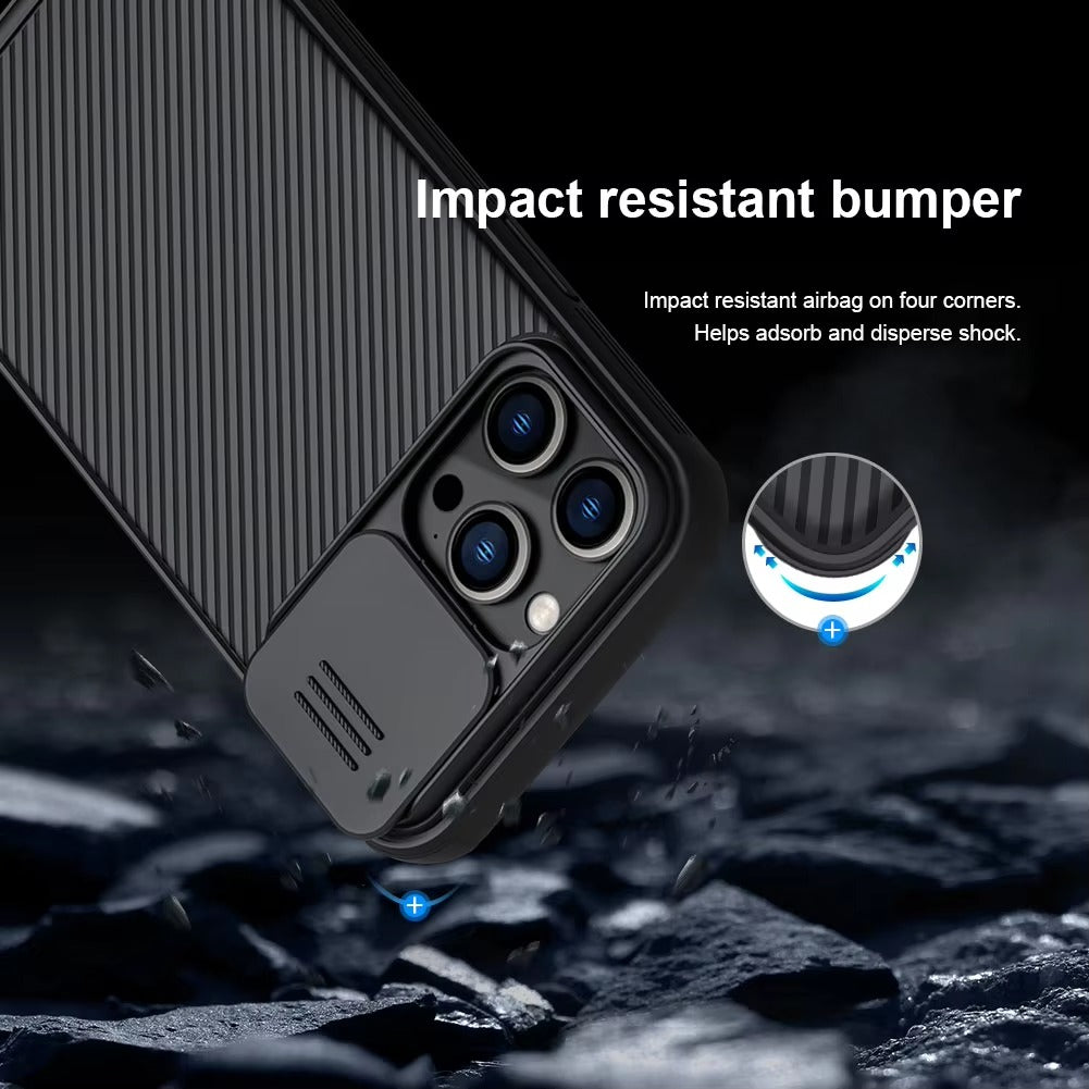 Premium Apple iPhone Case  Ultra Thin Shockproof Magnetic Full All Around Protection Cover with Slide Camera Stand Bracket