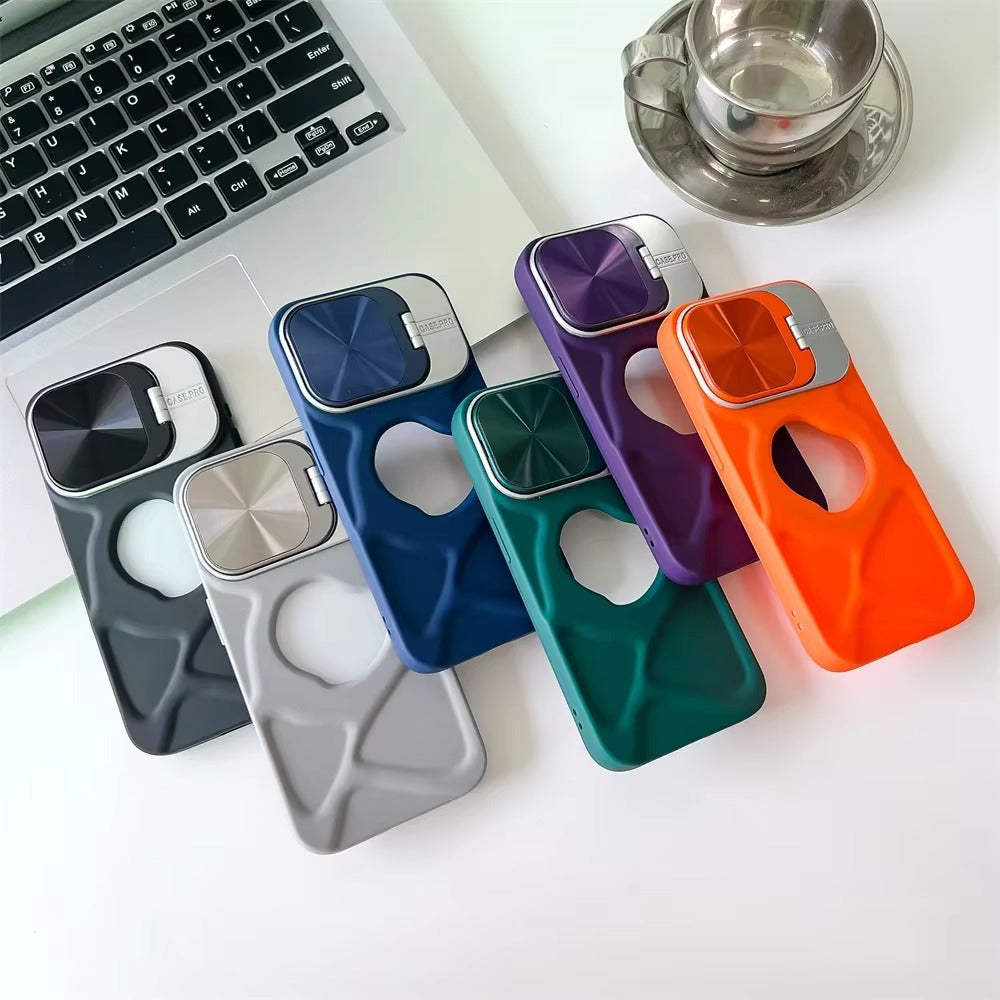 Luxury Apple iPhone Case  Ultra Thin Shockproof Magnetic Full All Around Protection Cover with Matte Bracket & Logo Window