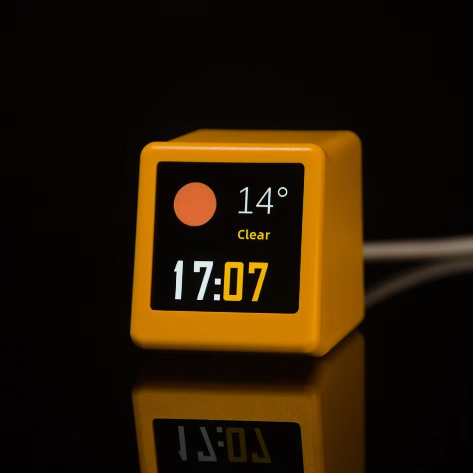 Premium Creative Smart WiFi Desktop Clock for iPhone –Mini Weather Display with Cute Animations, Electronic Photo Frame