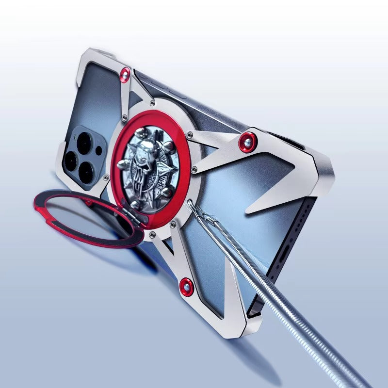 Luxury Apple iPhone Case, MagSafe Compatible, Camera Lens and Screen Protection, Ultra Thin, Shockproof, Magnetic, Full All Around Protection, Thor Metal Armor Cover