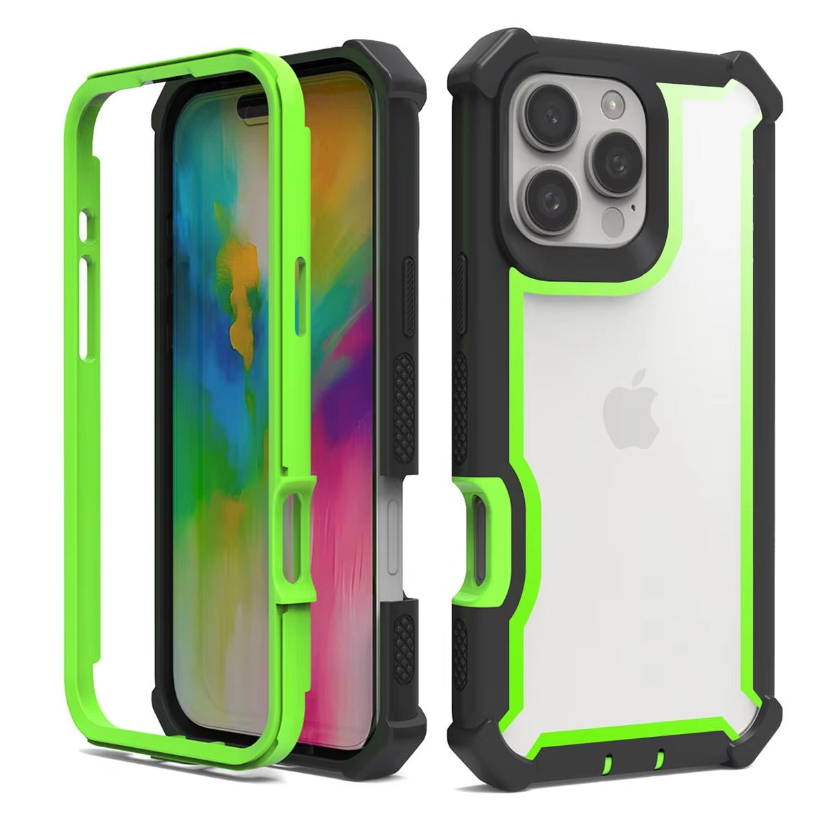 Robust Apple iPhone Case, MagSafe Compatible, Camera Lens & Screen Protection, Ultra Thin, Shockproof, Magnetic Full All Around Cover – Rugged Hybrid TPU Case with Transparent Silicone Back & Hard PC Bumper Frame