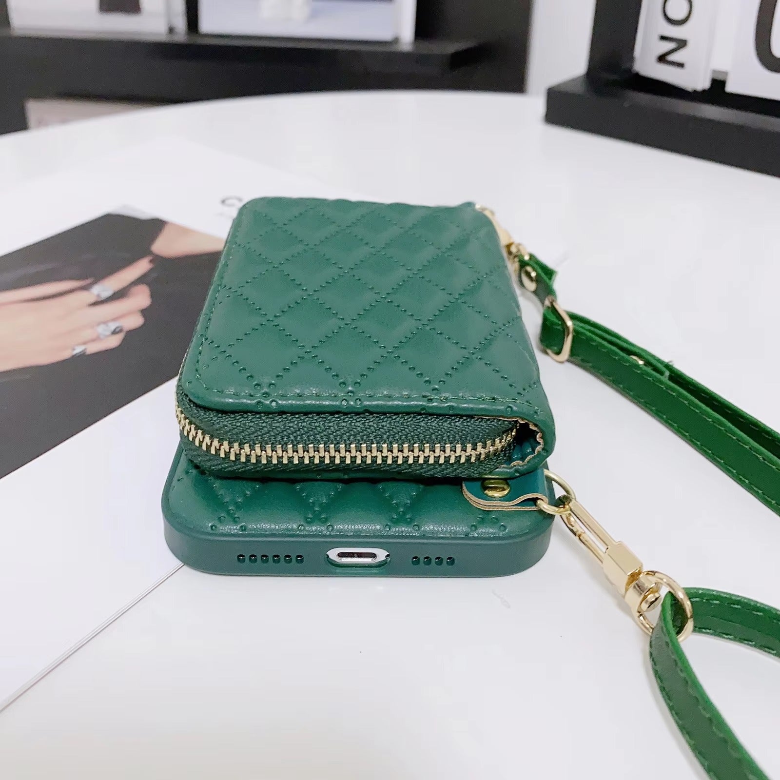 Premium Wallet Apple iPhone Case,Ultra Thin Magnetic Shockproof Full Cover Card Slots, and Crossbody Leather Strap