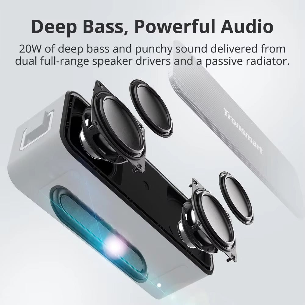 High Quality Portable Bluetooth Speaker – 20W Deep Bass, IPX7 Waterproof, NFC, 24H Playtime, Micro SD, Voice Assistant, True Wireless Stereo, USB-C Charging