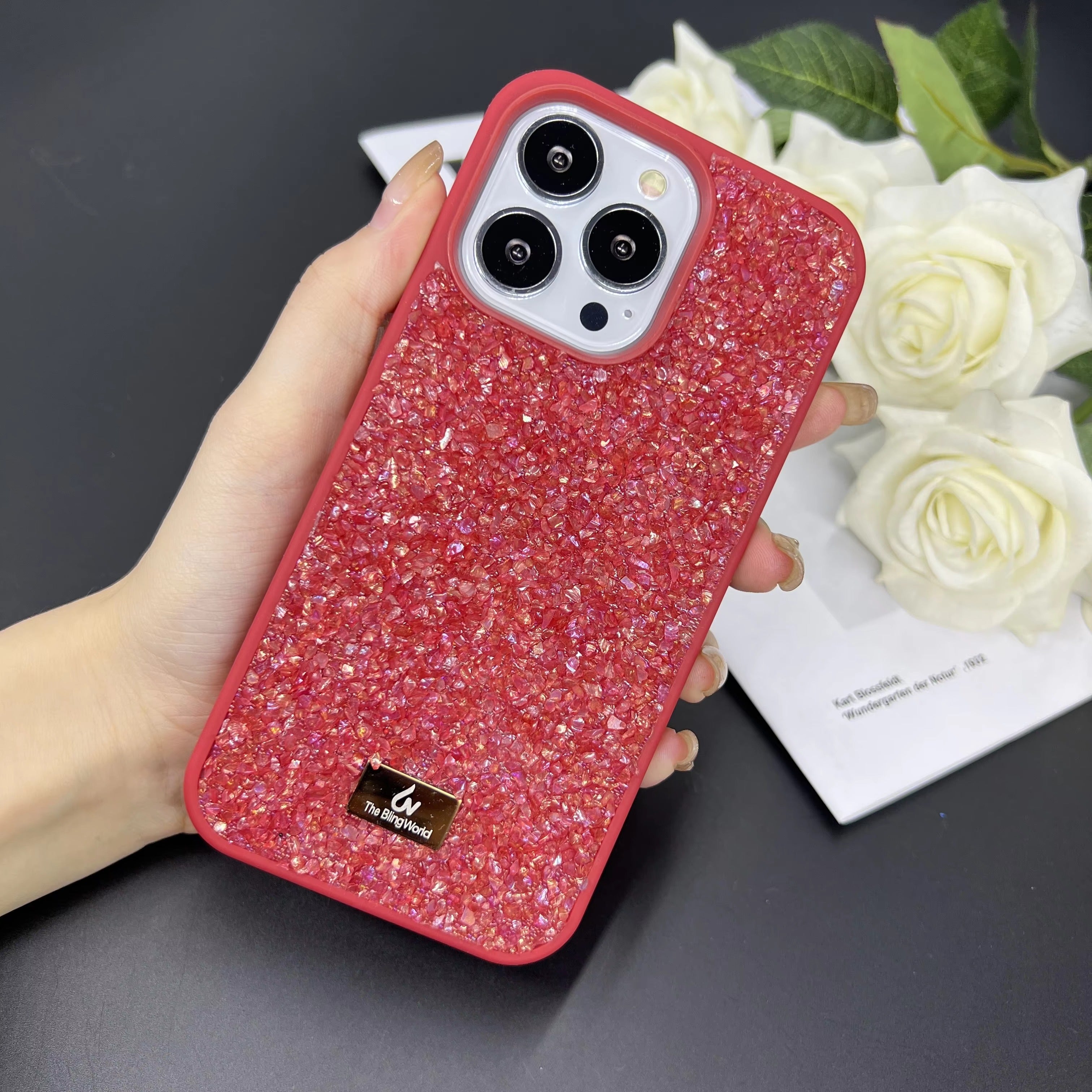 Luxury Apple iPhone Case, MagSafe Compatible, Camera Lens & Screen Protection, Ultra Thin, Shockproof, Magnetic Full All Around Cover – Bling Crystal Diamond Encrusted Case with Flash Drill Design for Elegant Style
